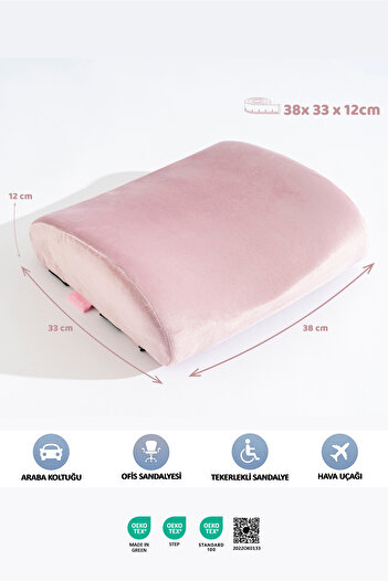 VİSCOTEX Visco Orthopedic Lumbar Support Pillow, Office, Car, Chair, Seat, Back Pillow Cushion, 38X33X12 cm