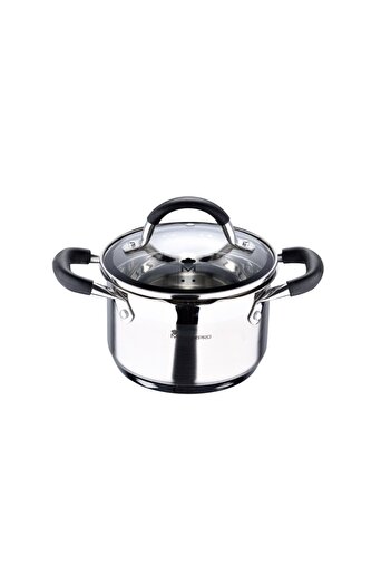 MasterPro Pot with lid, stainless steel FOODIES 16 cm 1.8 liters