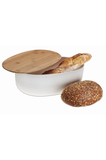 KELA Keck Lang Bread box NAMUR plastic / white wood