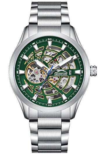 Slazenger SL.9.2411.1.01 Men Automatic  Display Watch & Metal Strap Silver