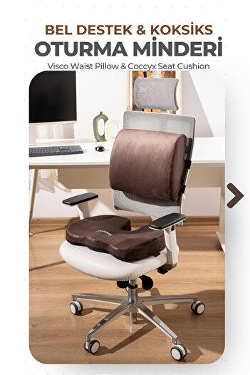 VİSCOTEX Visco Orthopedic Sitting and Lumbar Support Cushion Set, Back Pillow and Coccyx Cushion