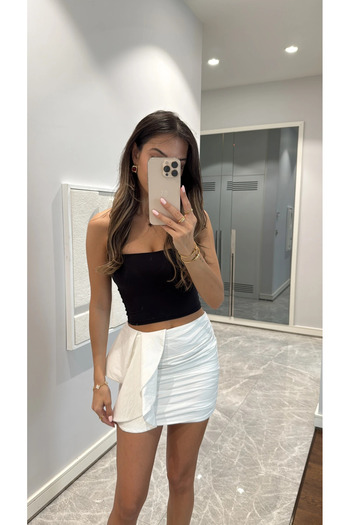 My Blog White Flounce Mini Skirt - 52103