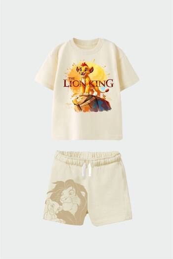 KidsSel New Season Boys' Cotton Printed Tshirt and Shorts Bottom Top Set