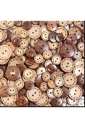 OZN AKSESUAR Wooden Coconat Button 12 mm (50 Pieces)