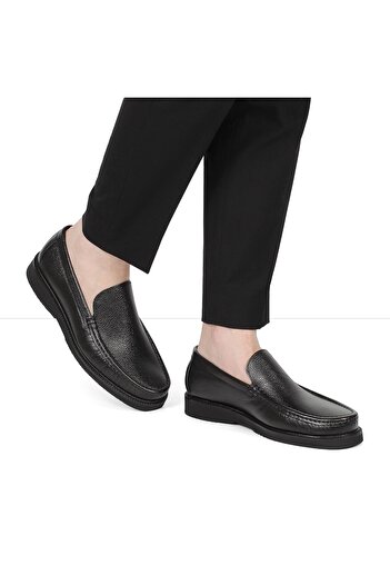 Celal Gültekin Men's Black Leather Loafer