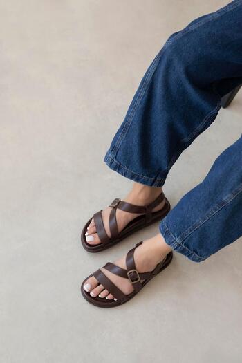 STRASWANS Vitinha Women's Leather Sandals Brown