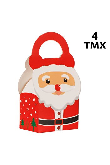 OEM Christmas Candy Boxes, Santa Claus Pattern, 9x6x9cm, Set of 4 Pieces, Multicolor