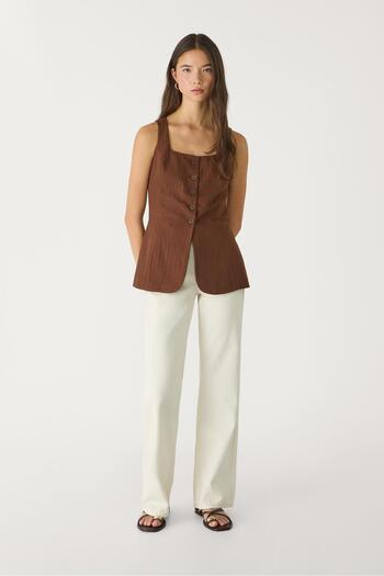 Stradivarius Textured flowing waistcoat