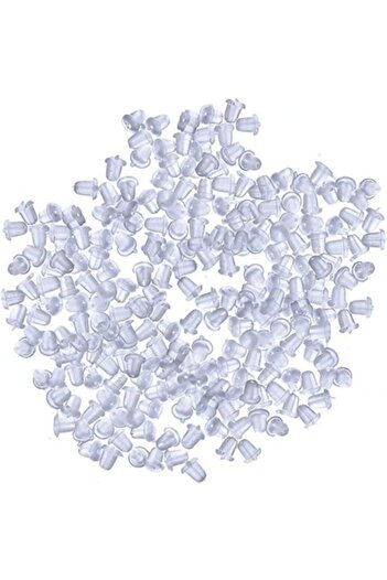 OEM Set 1000 Silicone Hypoallergenic Earring Backs, 6x5 mm, Transparent