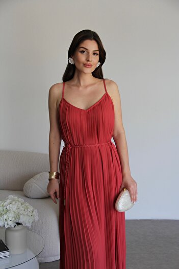Julidress Strappy Pleated Girdle Lined Maxi Long Length Summer Premium Dress