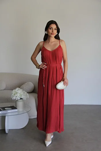 Julidress Strappy Pleated Girdle Lined Maxi Long Length Summer Premium Dress