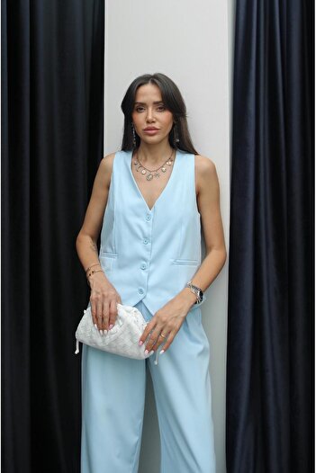 Havoş Blue Ritter Vest Pants Set
