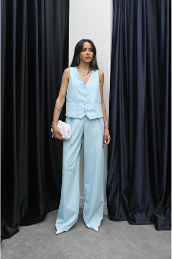 Havoş Blue Ritter Vest Pants Set