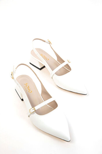 SOHO White Women's Classic Heeled Shoes 20656
