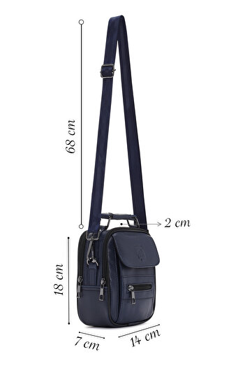 Derimod Ανδρική τσάντα Messenger Navy Blue - 19sbd3302ft