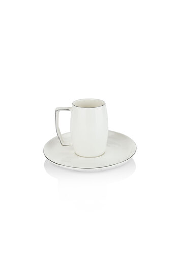 Schafer Flott 6-Piece Coffee Cup Set 12 Pieces-Silver