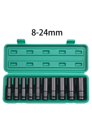DUTRIEUX 8-24mm 1/2Inch Drive 6-Point Impact Socket Set 10-Piece Metric Sizes 8-24m/10-24mm Carbon Steel Impa