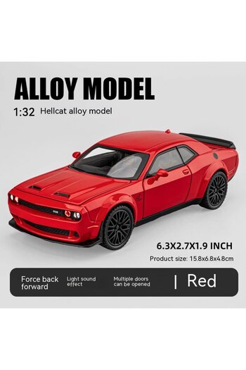 Choice RED-no box Dodge Challenger Hellcat Toy Car for 1: 32 Scale Die Cast Metel Cars Toy Pull Back Hellca