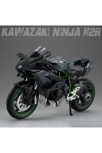 Choice Black 1:12 Kawasaki H2R BWM S1000RR Alloy Motorcycle Toys Diecast Miniature Car Front Wheel Steering