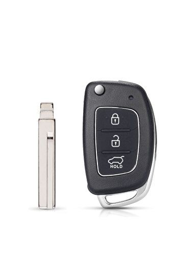 Choice1 حافظة مفاتيح سيارة HY20 Blade Dandkey مزودة بثلاثة أزرار قابلة للطي عن بعد لهيونداي سولاريس فيرنا إلنترا سانتا في i10