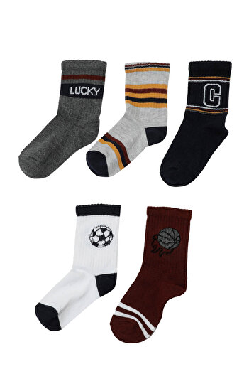 Polaris Lucky 5 Li Skt-B 4Pr Navy Blue Boy Socks