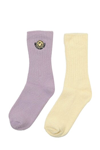Polaris Smıle Wrm 2 Lı Skt-W 4Pr Lıla Multi Women's Socks