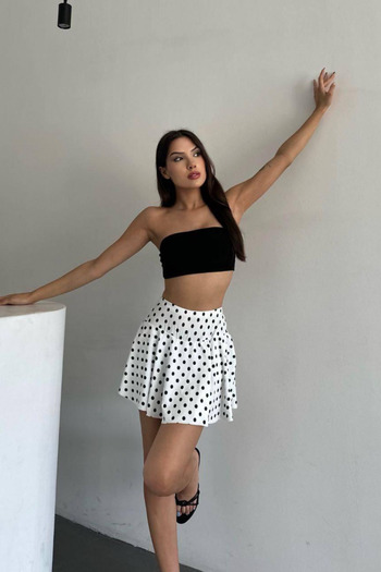 The Robi High Waist Polka Dot Shorts Skirt