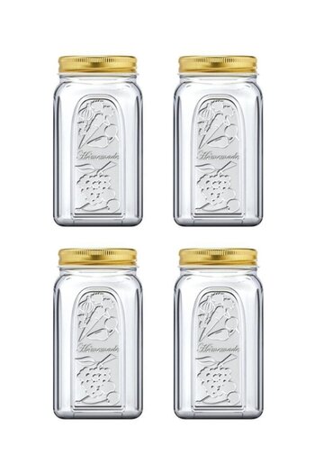 Paşabahçe Homemade 80390 Jar with Metal Lid 1500cc 4 Pieces