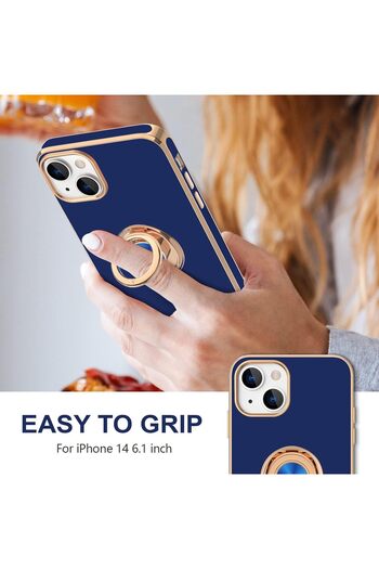 Generic Phone Case For iPhone 14 Pro Max 360°Rotatable Ring Holder Magnetic Kickstand , Girl Women Boy