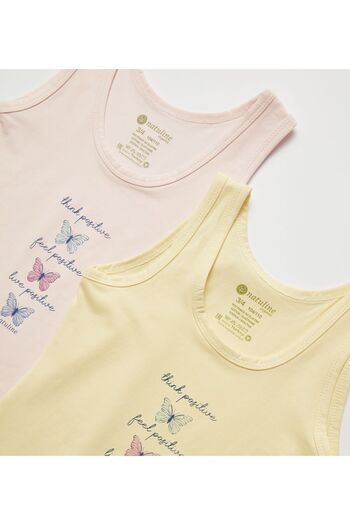 natuline Girl's Positive Butterfly Lycra 4-pack Undershirt