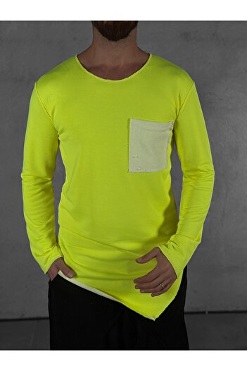 COCOPELLI Green Asymmetrical Sweatshirt with Pocket Detail