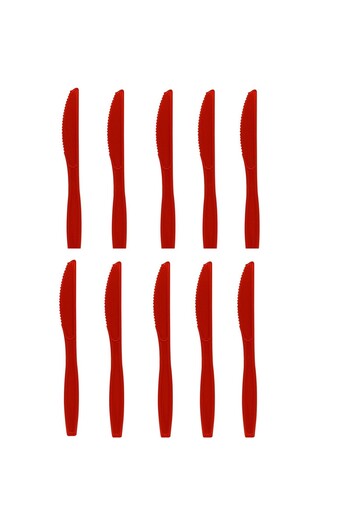 Flippy Set 16 Disposable Knives, Flippy, Plastic, 15 cm, Red