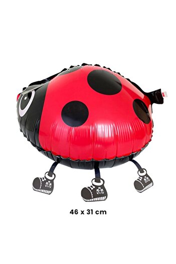 Flippy Metalized Foil Balloon, Flippy, Animated Figurine, Ladybug Model, 46x31 cm, Individual Packaging, St