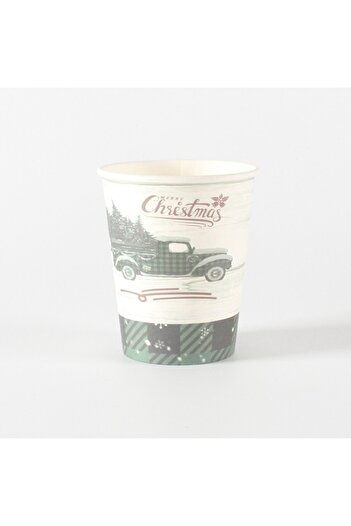 Teo Set of 10 Glasses, , Christmas Car Print, Cardboard, 250 - 300 ml, 7.5 x 8.4 x 5.3 cm, Multicolor