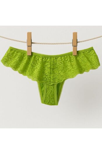 enmodaiçgiyim Pistachio Green Women's Lace Luxury Thong