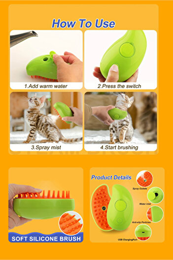 hayhall Steam Cat Dog Comb New Generation Hair Removal Comb