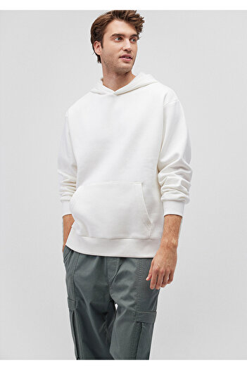 Mavi Hooded White Basic Sweatshirt 0S10275-70057