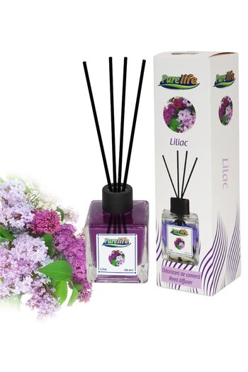 PureLife Odorizant de cameră cu bețișoare PureLife – 120 ml, Set 3 arome (Iasomie, Liliac, Lavandă)