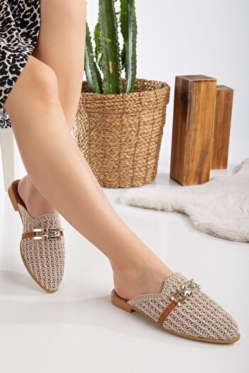 Slipcat Women's Lace Embroidered Chain House Slippers Outdoor Slippers