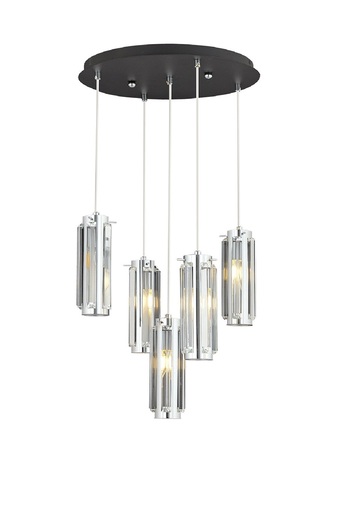 Apliqa Lustra HubRom, NATALI 7000-9040-5Y-CR 30x75 cm 5xE14-40W Crom