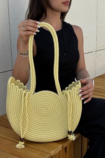 MaVaux Swan Model Inner Lined Straw Look Beach and Daily, Stylish and Elegant Shoulder Bag