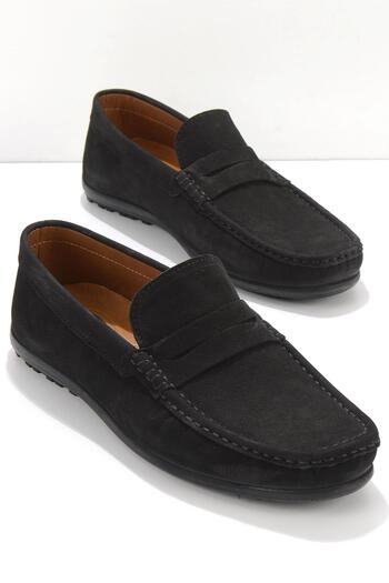 Bambi Μαύρα Δερμάτινα Ανδρικά Παπούτσια Loafer E01733200801