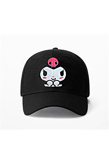 Köstebek Black Anime Kuromi Face Hat