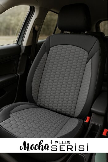 GM-DESIGN غطاء مقعد السيارة العالمي Mocha +Plus - طقم كامل من 5 مقاعد
