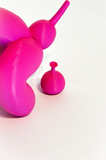 sob3studio Tatlı Balon Oturan Köpek 16 CM Pembe