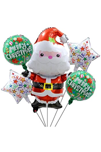 Bravo Christmas New Year Decoration - Heliuma Santa Claus Foil Balloon Set 5 Pieces