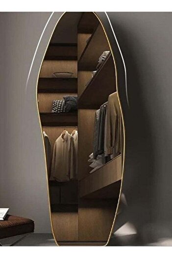 Taimi Large Elegant Design Mirror 165x60cm-full Length Mirror With Gold Metal Frame And Back Stand