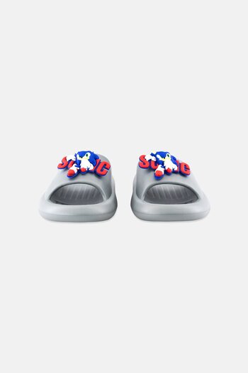 Sonic Kids Boy Super Sonic Slip On Slippers, Grey