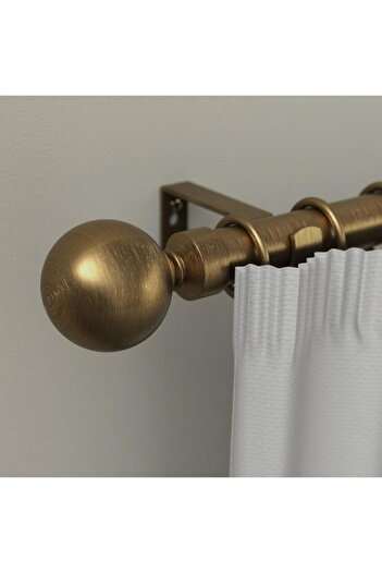 Generic Micasa Stainless Steel Shiny Ball Curtain Rod for Home Decor Gold 120-210cm