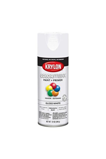 Generic طلاء بخاخ وطبقة أساس داخلية وخارجية من KRYLON Colormaxx أبيض 12 أونصة K05545007
